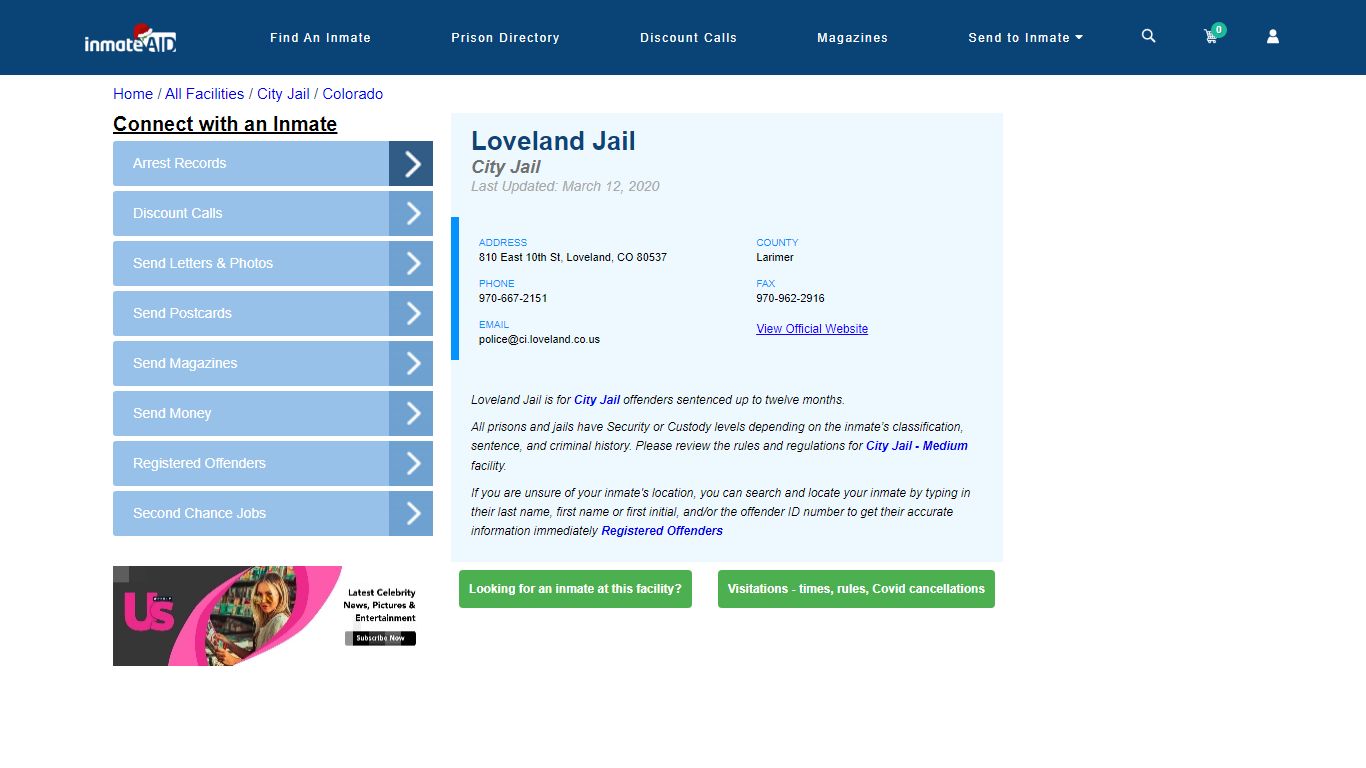 Loveland Jail | Inmate Locator