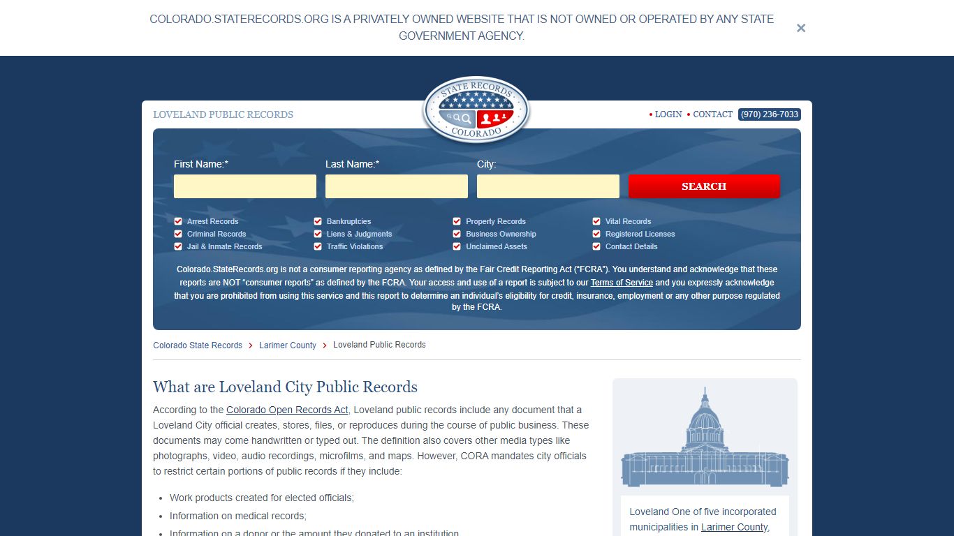 Loveland Arrest and Public Records | Colorado.StateRecords.org