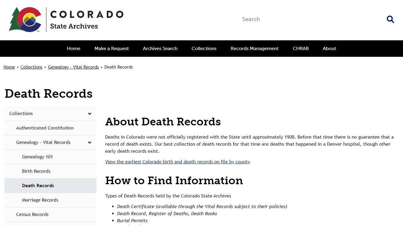 Death Records | Archives
