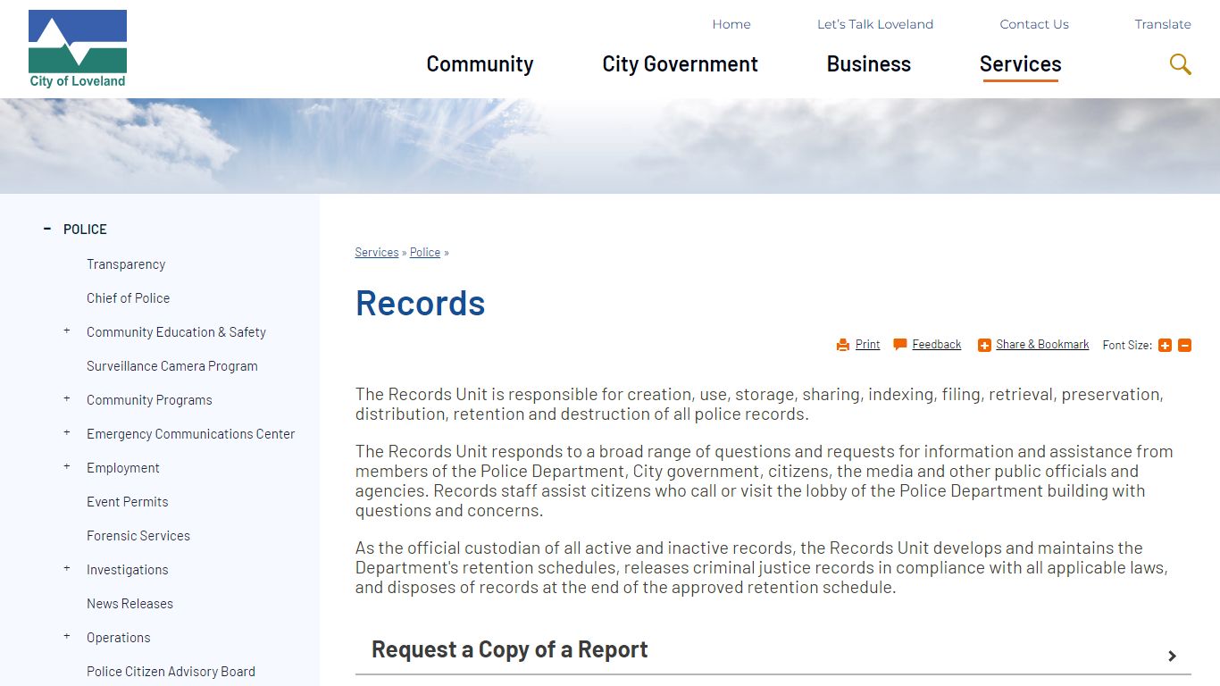 Records | City of Loveland